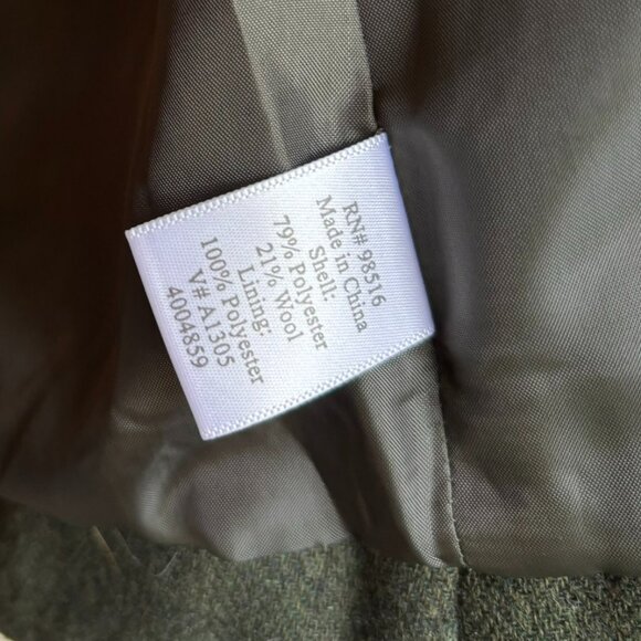 Coldwater Creek Funnel Neck Wool Blend Jacket, Olive Green, Size 14, NWT - Picture 8 of 11